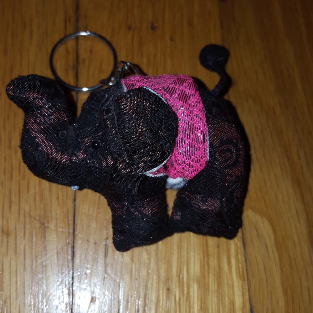 SOLD-Elephant plush keychain